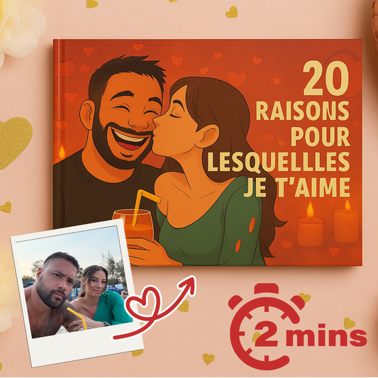 Livre Personnalisé en 1 Clic : 20 Raisons Pour Lesquelles Je T'aime